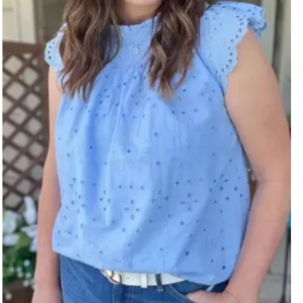 Loft smocked neck top
